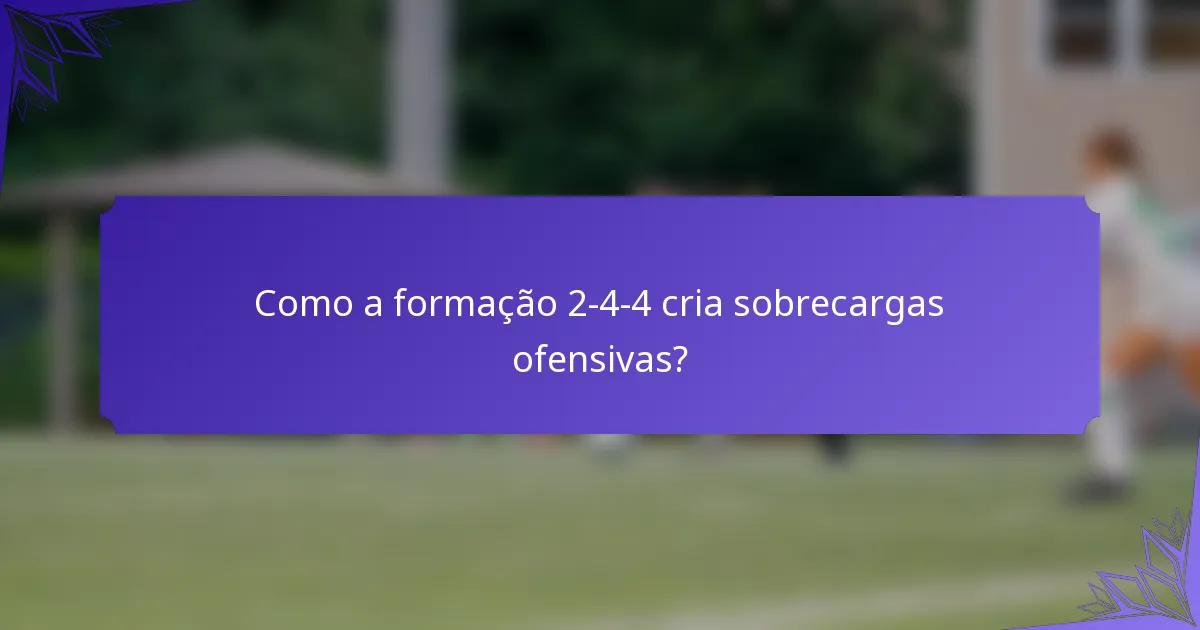 Como a formação 2-4-4 cria sobrecargas ofensivas?