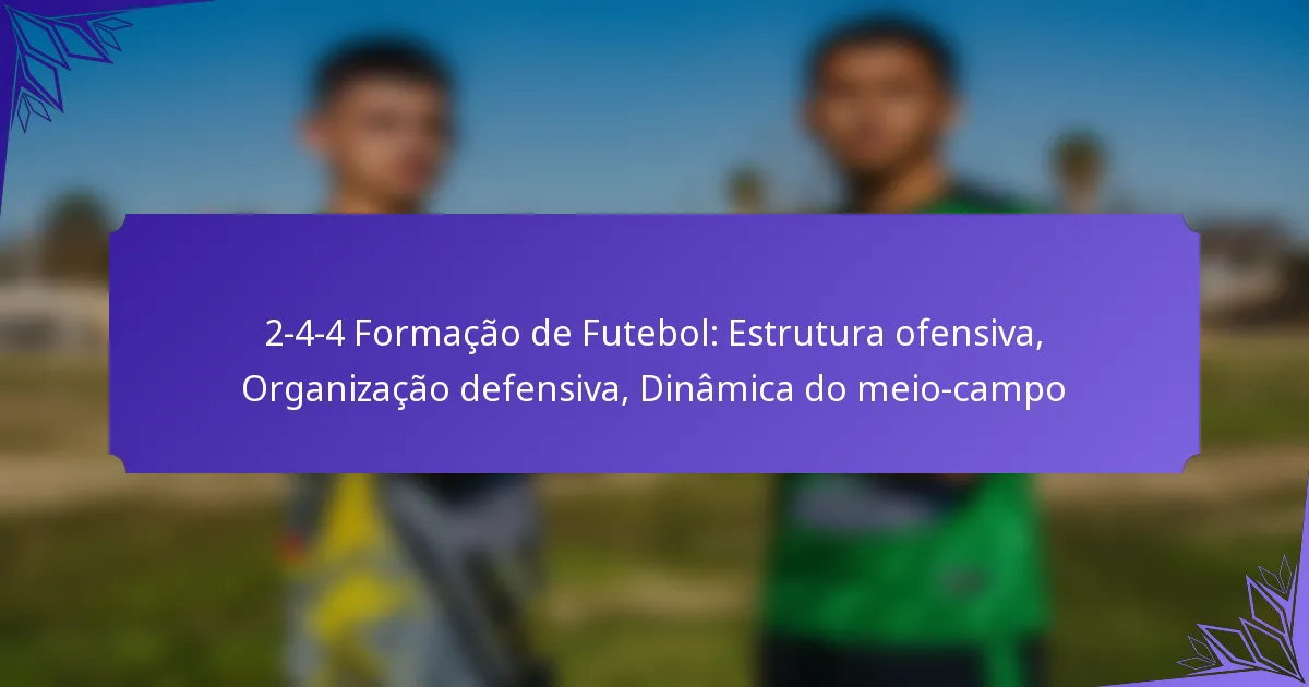 2-4-4 Formação de Futebol: Estrutura ofensiva, Organização defensiva, Dinâmica do meio-campo